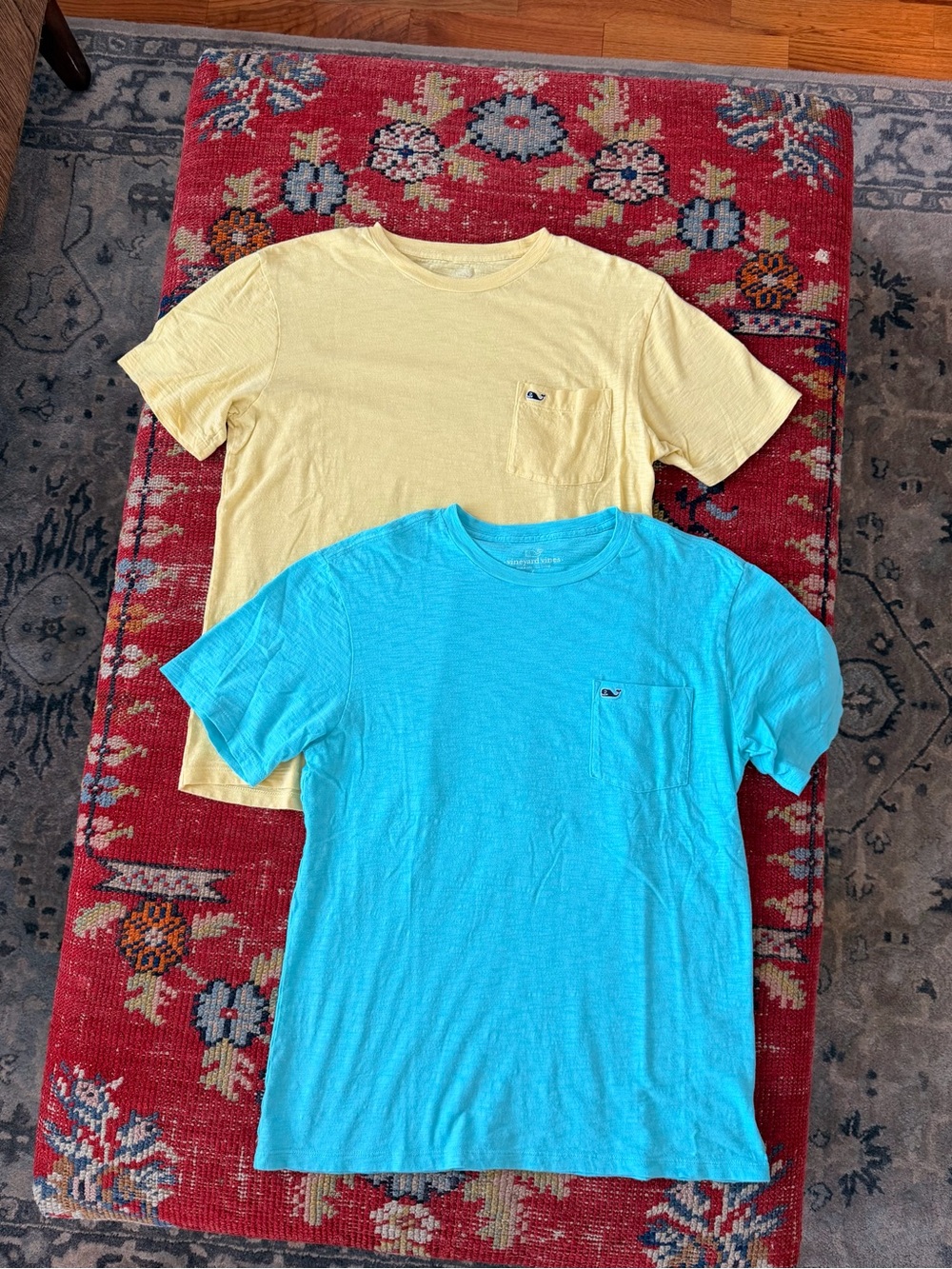 Vineyard Vines Men’s Short Sleeve Pocket Tee - Yellow & Turquoise
